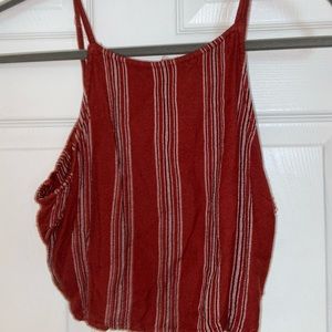 Maroon Halter top Crop Top Stripes